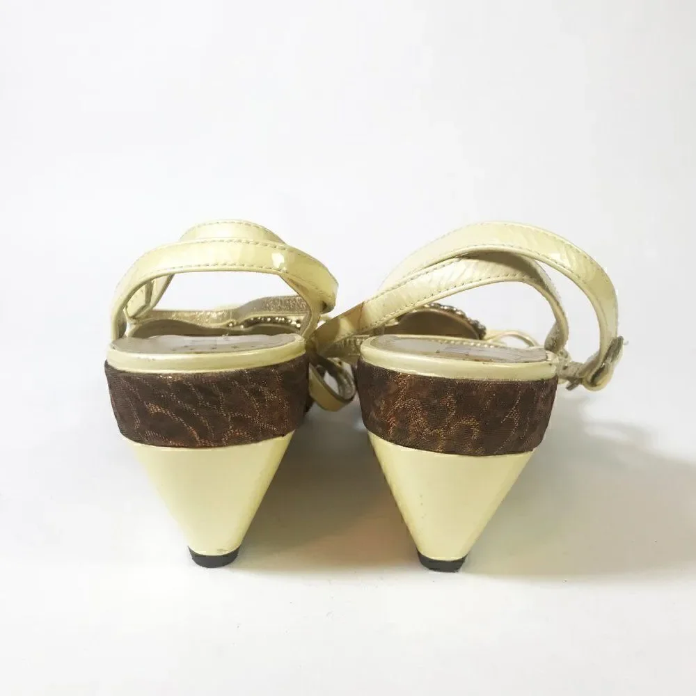 Bejeweled Italian Platform Sandals - 38.5